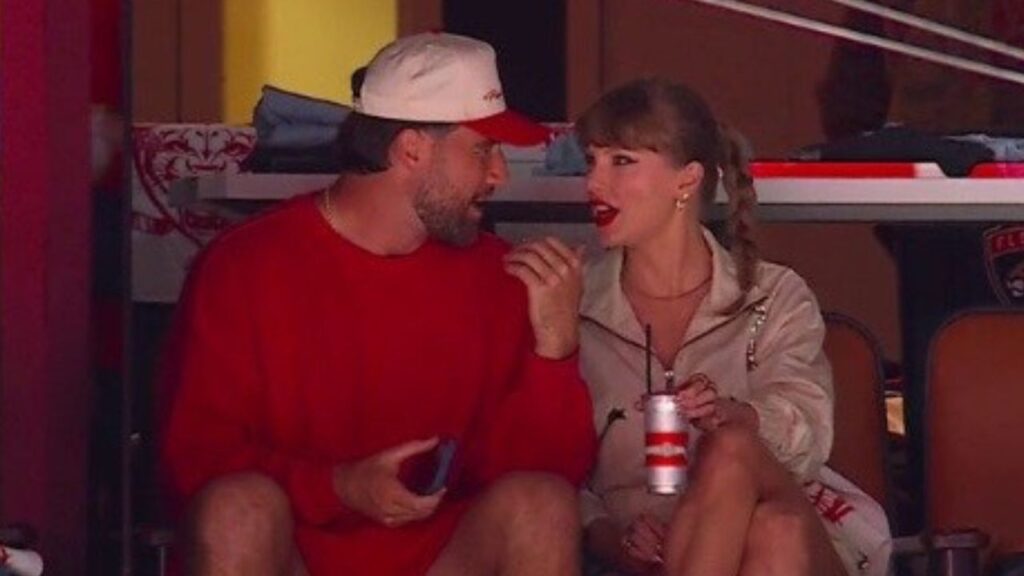 Taylor Swift and Travis Kelce spotted kissing and getting cozy during a romantic Stanley Cup date night, sparking fan excitement