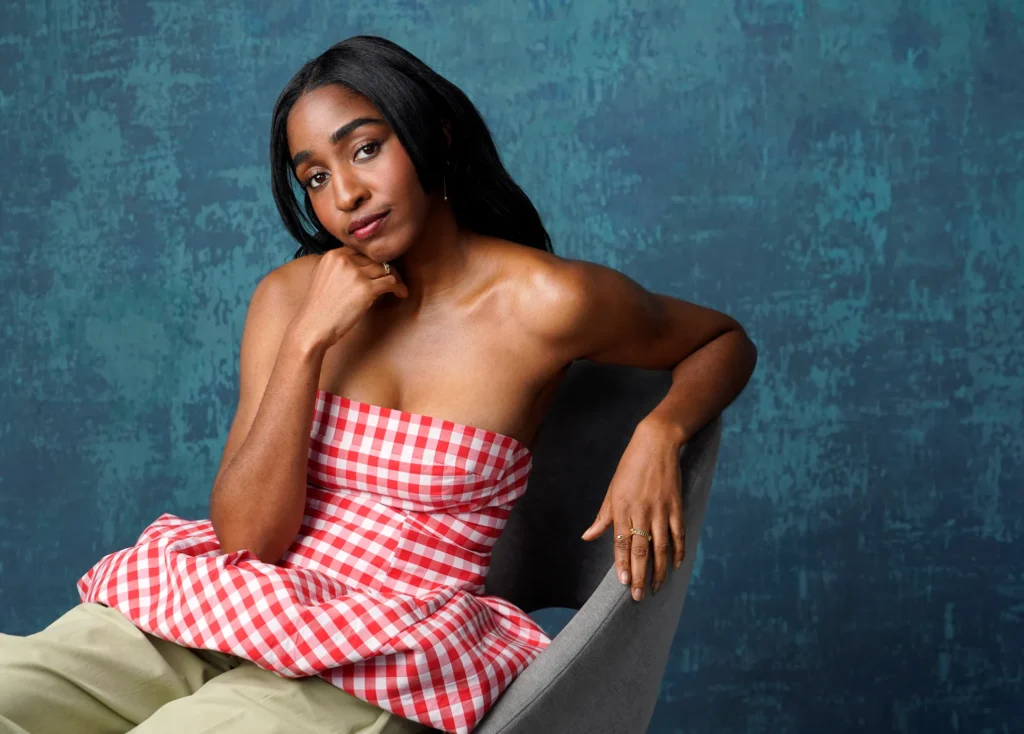Conan O'Brien praised Ayo Edibiri for fully committing to a running joke in which she pretends to be Irish. Photo: AP
