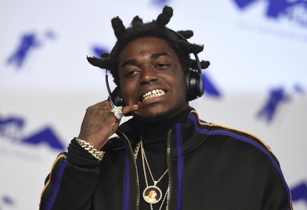 Kodak Black was sued by two bystanders who were shot outside a Justin Bieber-hosted party in 2022. Photo: LA Times